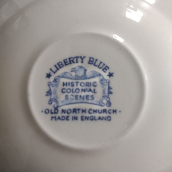 Liberty Blue Historic Colonial Scene Old North Church Saucer Made In England - Picture 3 of 3